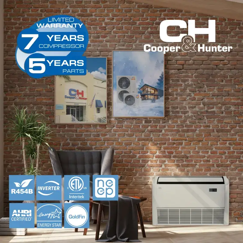 Cooper & Hunter 2 Zone 48,000 BTU Ductless Mini Split AC Universal Floor/Ceiling 18k+24k - Image 8