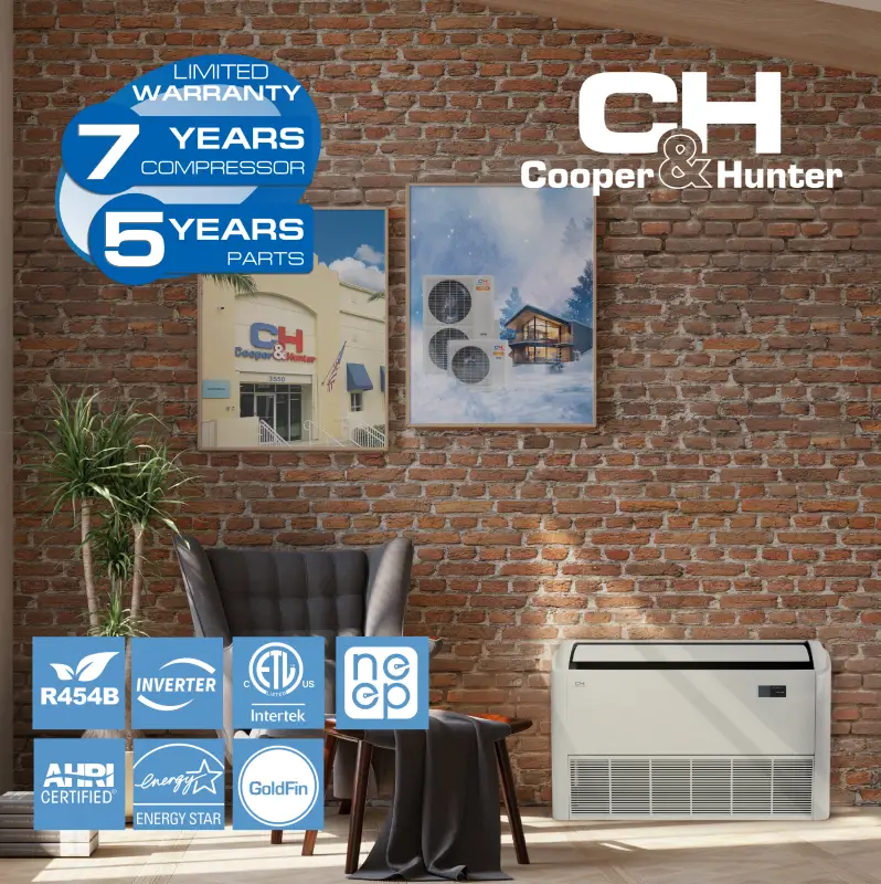 Cooper & Hunter 3 Zone 48,000 BTU Ductless Mini Split AC Universal Floor/Ceiling 18k+18k+24k - Image 10
