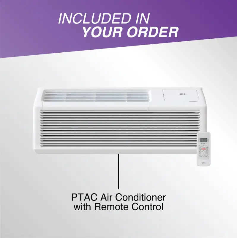 Cooper & Hunter 9,000 BTU PTAC Air Conditioner, Heat Pump, Heating and Cooling, w/Electric Cord and Remote - Image 4