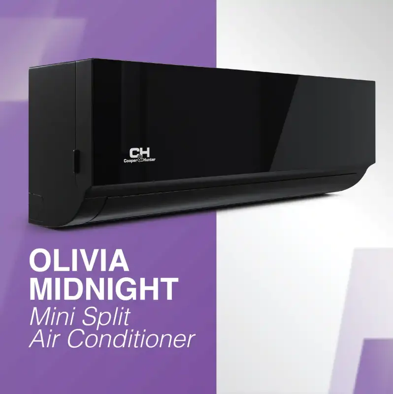 Cooper & Hunter Olivia Midnight 12,000 BTU Single Zone Wall Mount, 230V, R454B - Ductless Mini Split Air Conditioner Heat Pump - Image 3