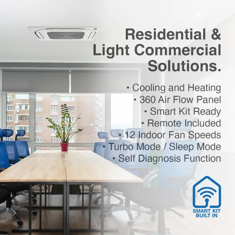 Cooper & Hunter 48,000 BTU Single Zone Light Commercial Ceiling Cassette, 230V, R454B - Ductless Mini Split Air Conditioner Heat Pump - Image 8