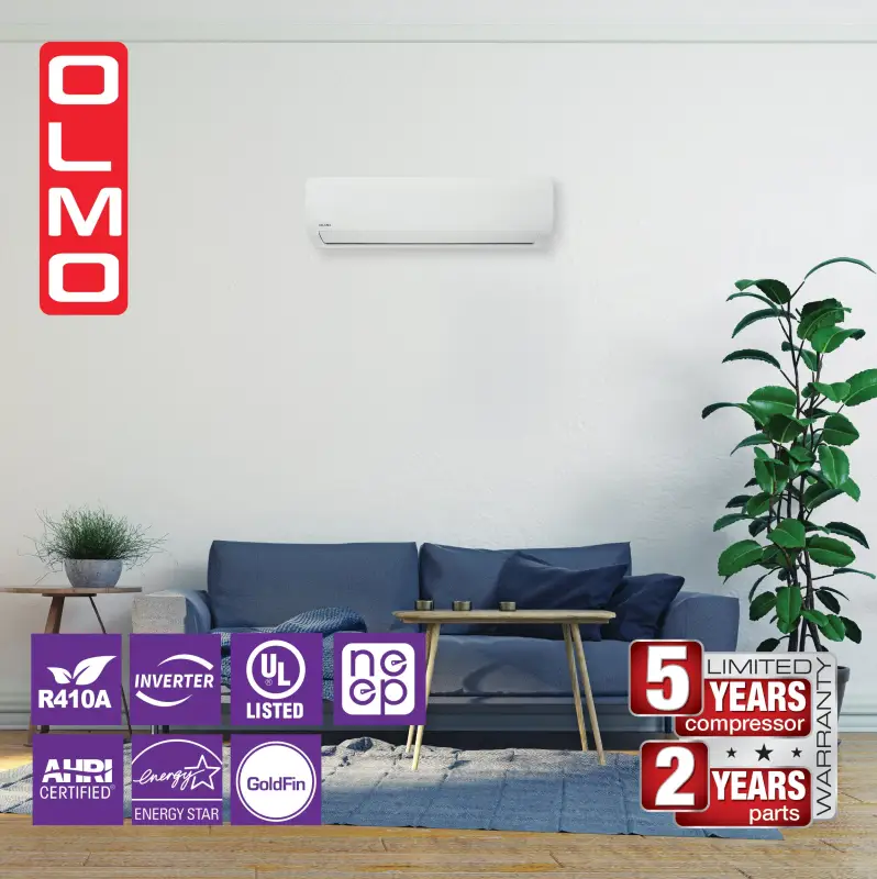 12,000 BTU 115V Ductless Mini Split AC Wall Mounted OLMO Alpic Series Heat Pump - Image 8